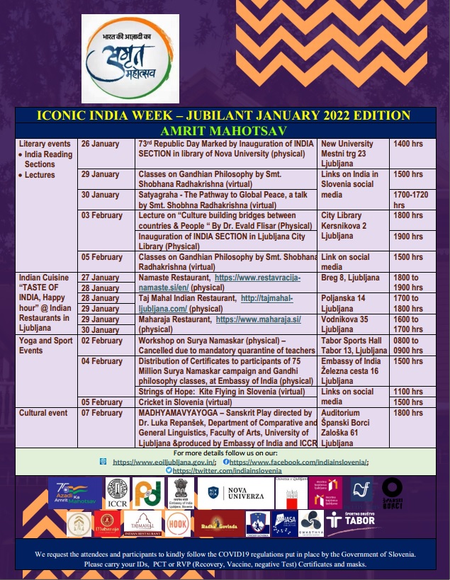 Jubilant January edition of Iconic India week from 26 January 2022 to 07 February 2022